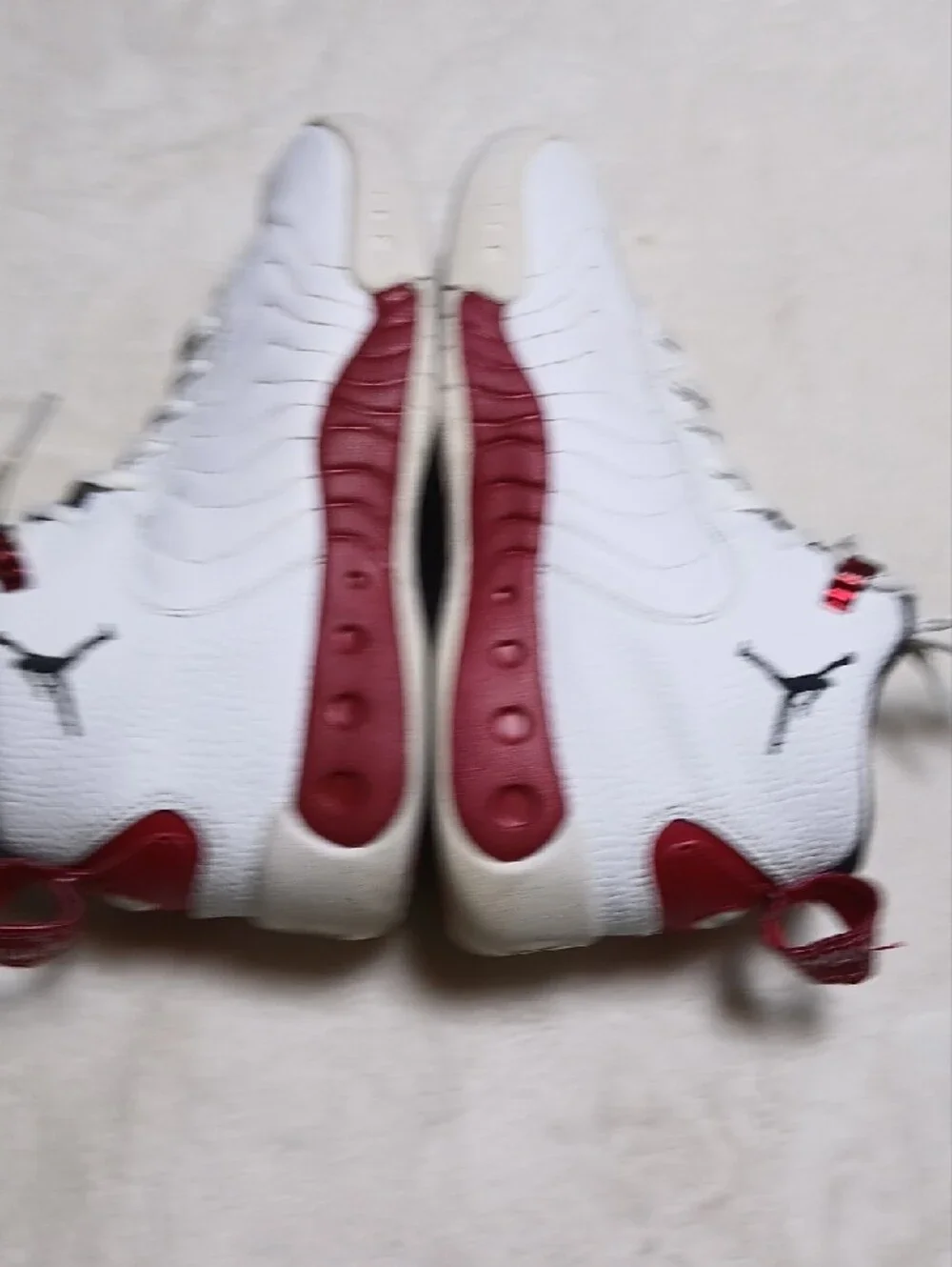 Jordan Jumpman Kids White and Red High-Top Sneakers Size 5Y
